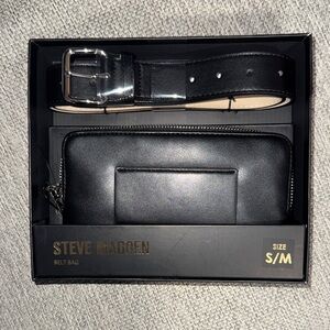 Steve Madden Sleek Black Belt Bag